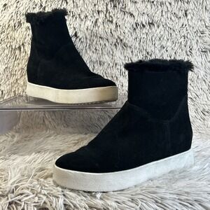 Blondo Waterproof Black Suede Leather Ankle‎ Booties Faux Fur Lining Side Zip 6
